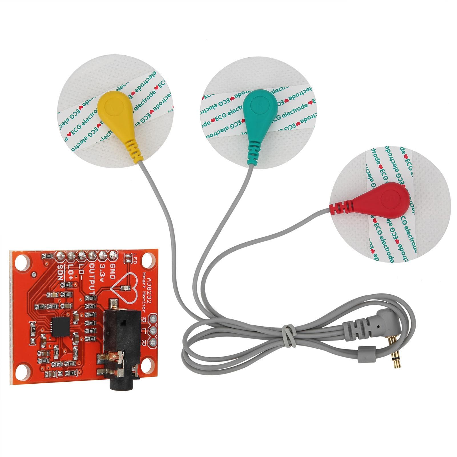 AD8232 Module ECG Sensor Kit Heart Rate Monitor Measurement with Electrode Line DC3.3V