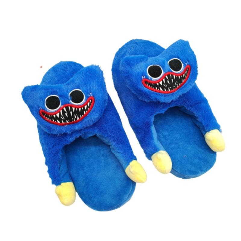 Poppy Playtime Huggy Wuggy Plush Slippers For Adults And Children Soft And Cozy Semi-surrounded Design Aldult blue