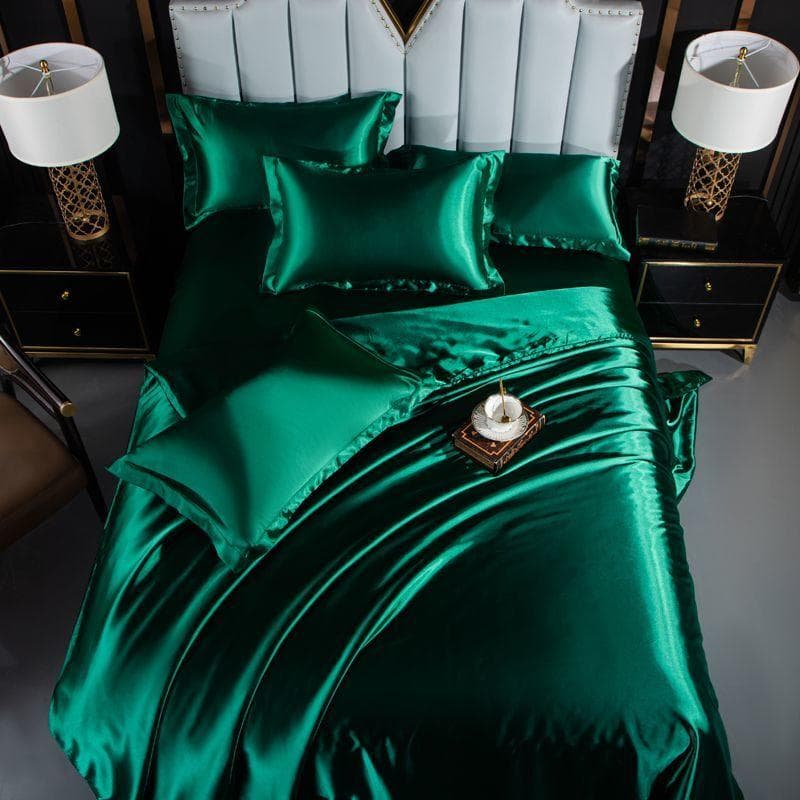 High End Home Emulation Silk Satin Bedding Set Luxury Single Double Duvet Cover Set High Quality King Queen Size Bedding Sets 150x200cm 1pc cover