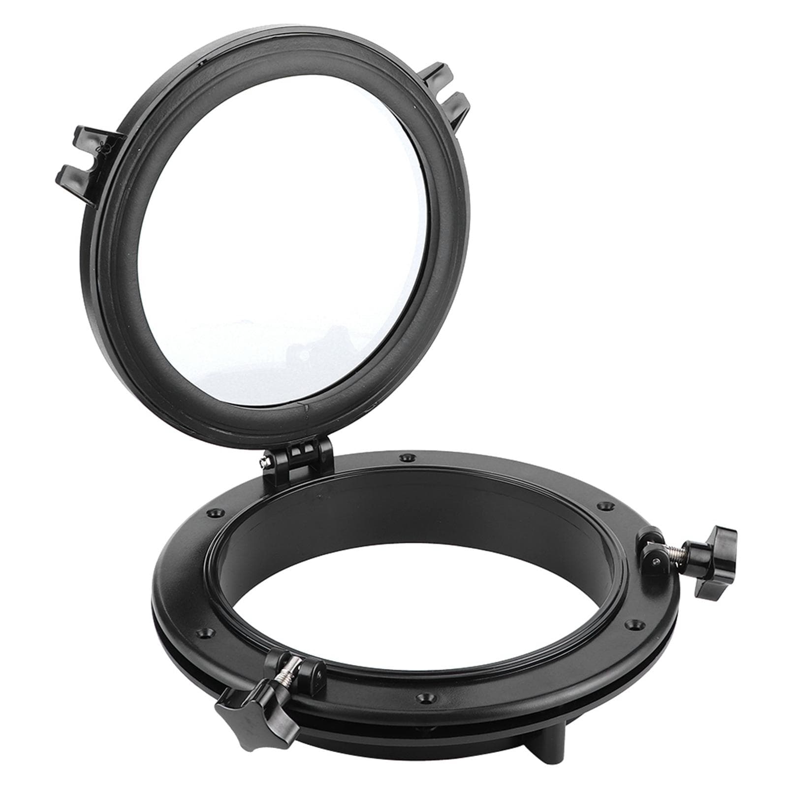 10in Marine Porthole Round Black Portlight Stalinite Window Universal for RV Boat Yacht