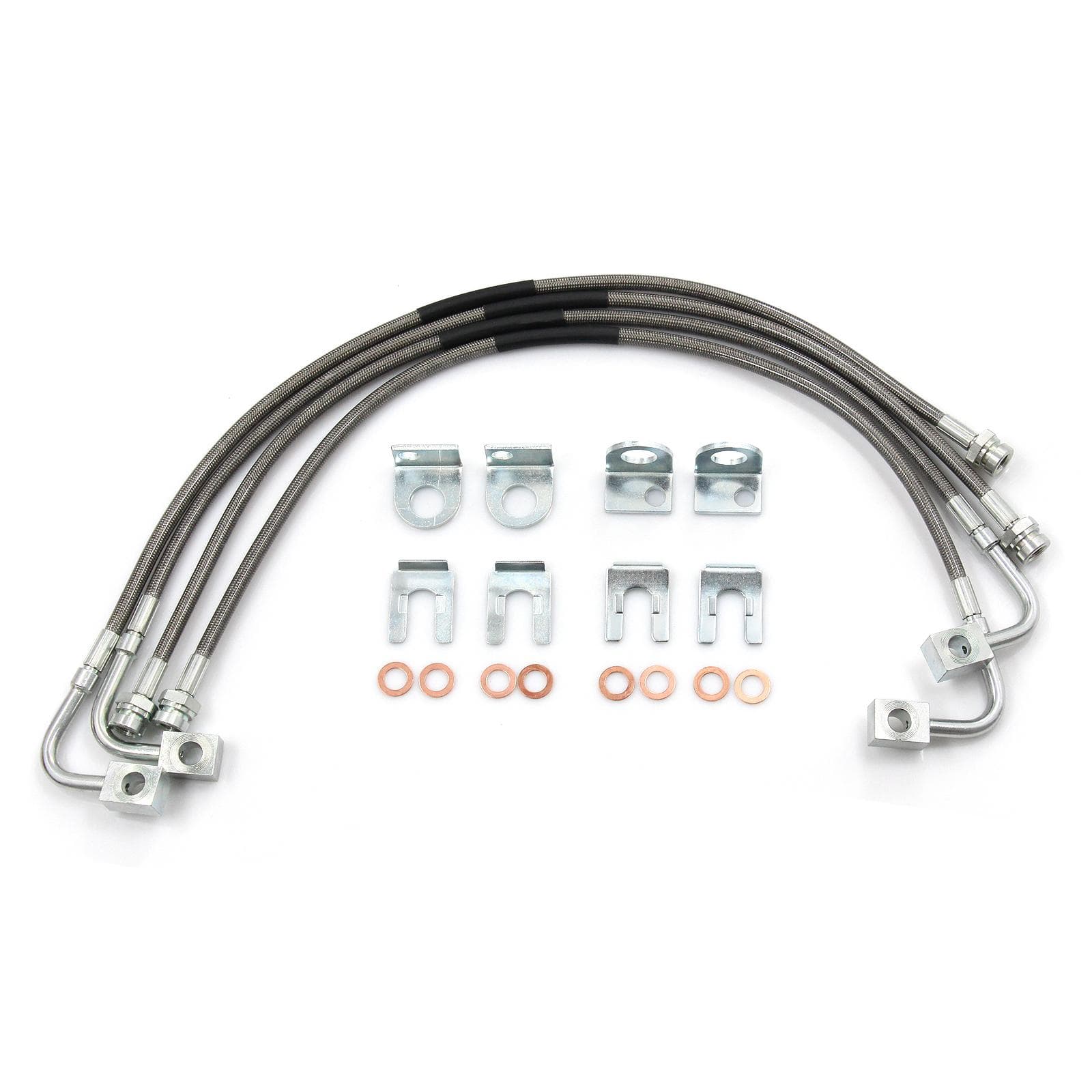 Stainless Brake Lines Replacement for Jeep Wrangler JK 2007-2018 - 89716 silver