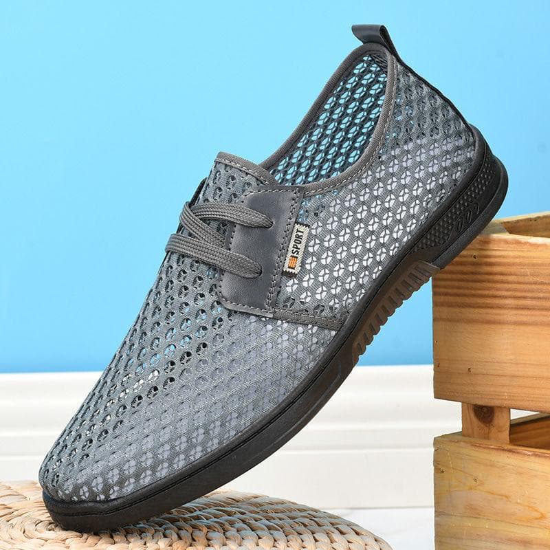 Men Shoes Summer Soft Loafers Lazy Shoes Lightweight Comfortable Mesh Casual Shoes Men Sneakers Tenis Masculino Zapatillas Hombre 40 grey