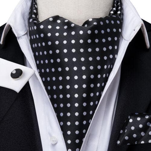Gold Paisley Mens Silk Ascot Cravat Tie Formal Scarf Handkerchief Cufflinks Set AS-1020