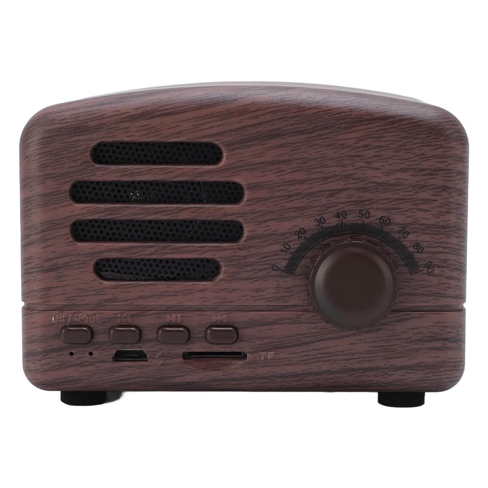 Retro Speaker Portable Bluetooth Rechargeable Noise Reduction Cute Vintage Speaker for Bedroom brown