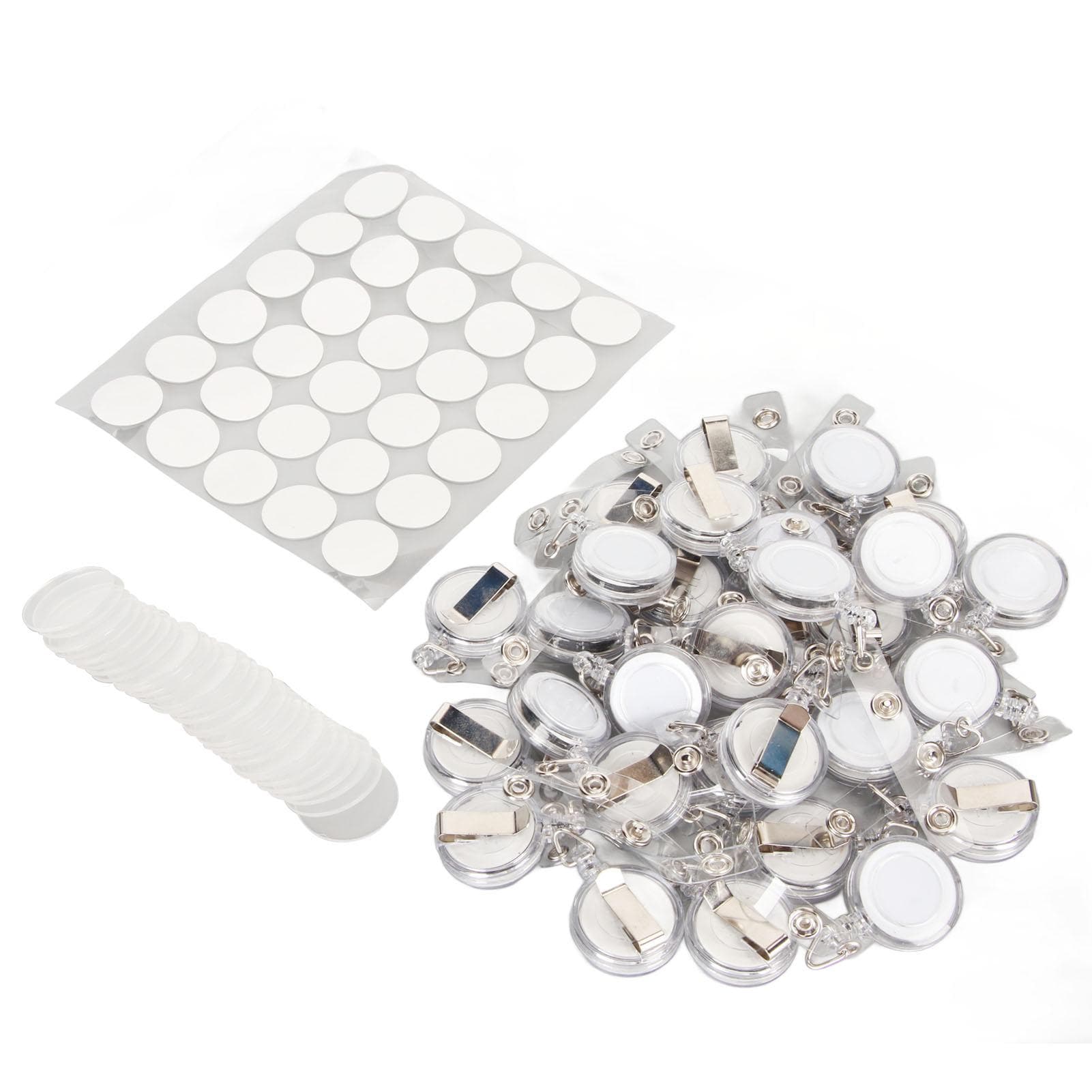 30 Sets Badge Holder Reels Strong Acrylic Metal Light Durable Widely Used Badge Reel Clips for