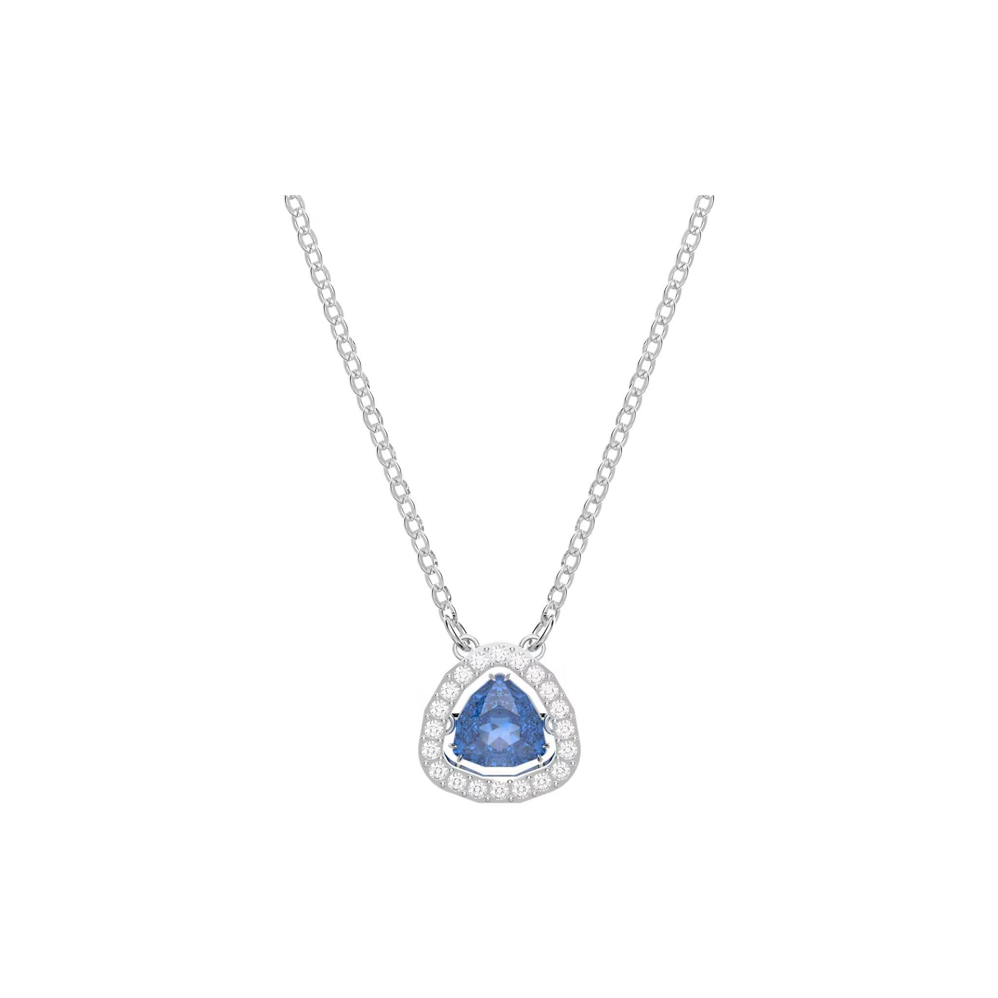Swarovski Millenia Collection III Necklace Rhodium Plated Blue Women necklaces 5640290 Box (Random Color)