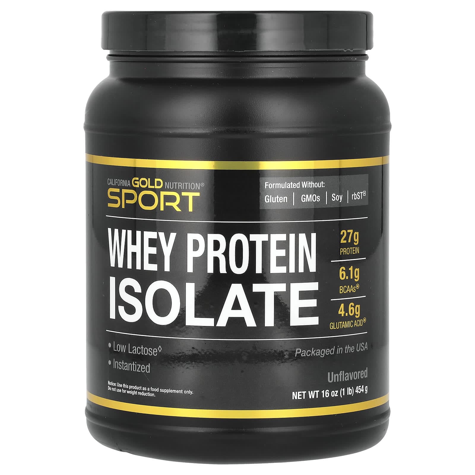 California Gold Nutrition, Sports, Whey Protein Isolate, Unflavored, 1 lb (454 g)
