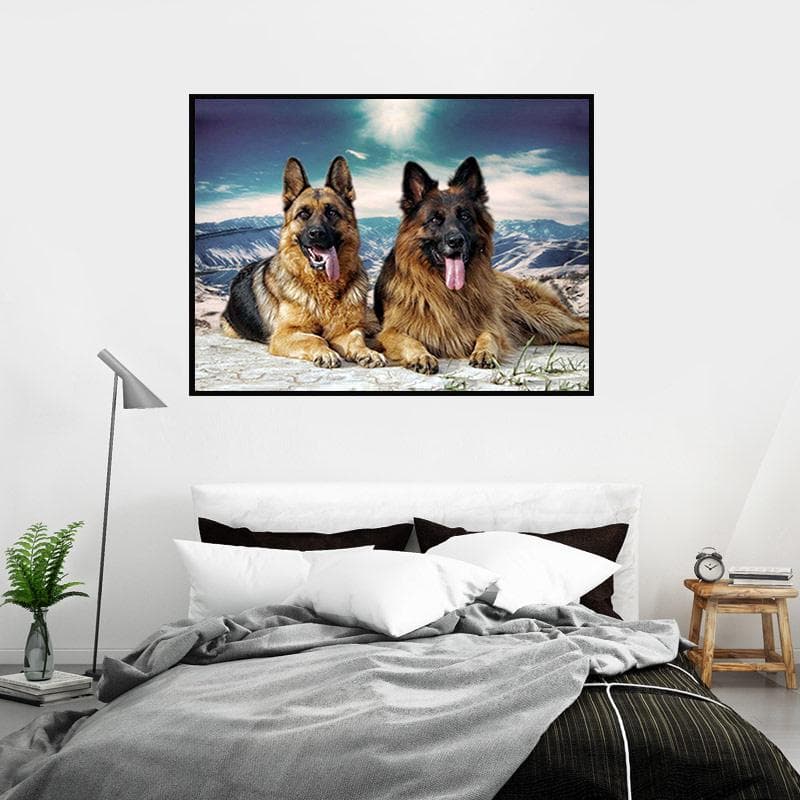 Diamond Painting Cross Stitch Diamond Home Decor two dogs Full Rhinestone Mosaic Diamond Embroidery 20X30CM