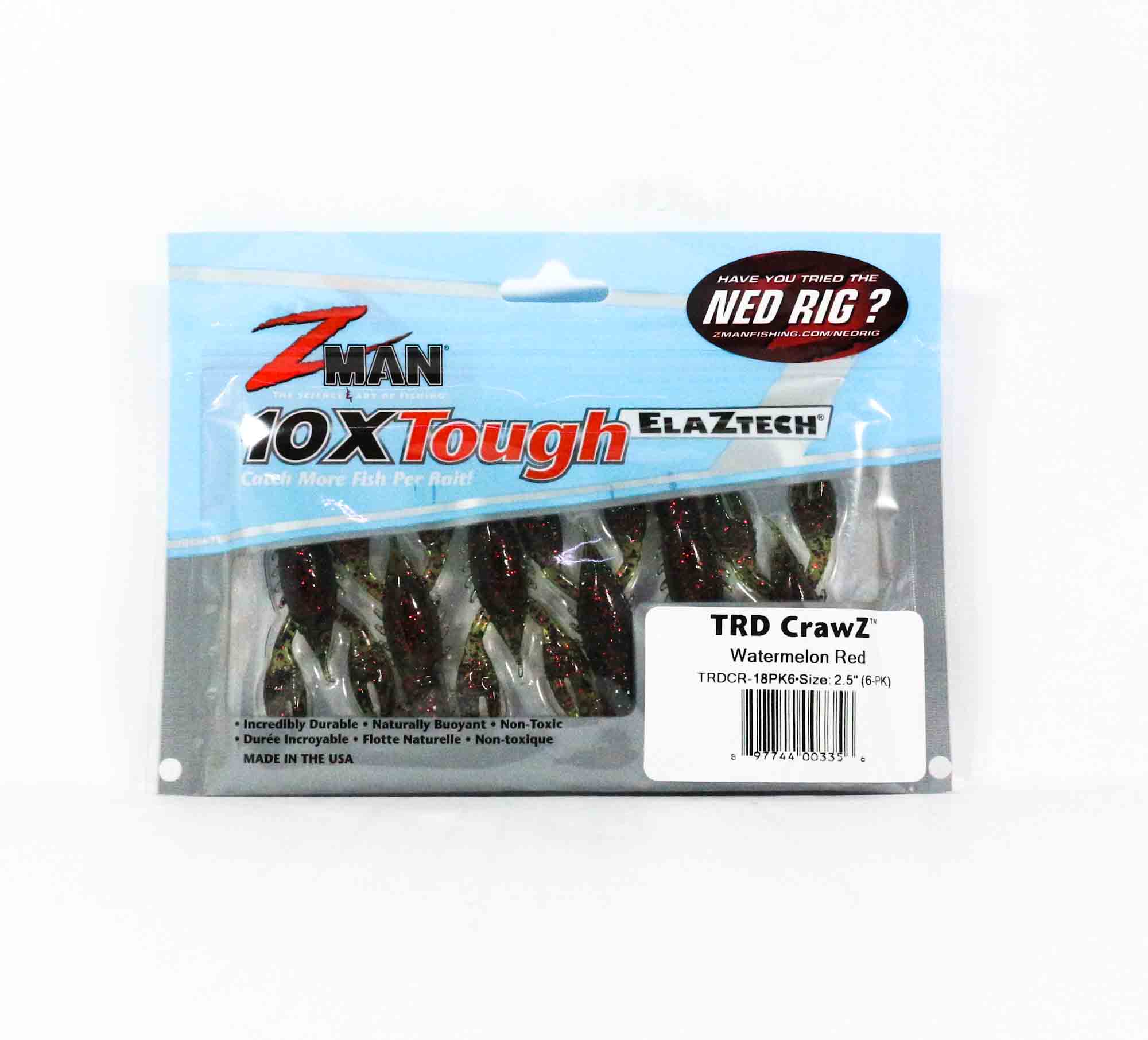 Zman Soft Lure TRD Crawz 2.5 Inch 6/Pack Watermelon Red (3356)