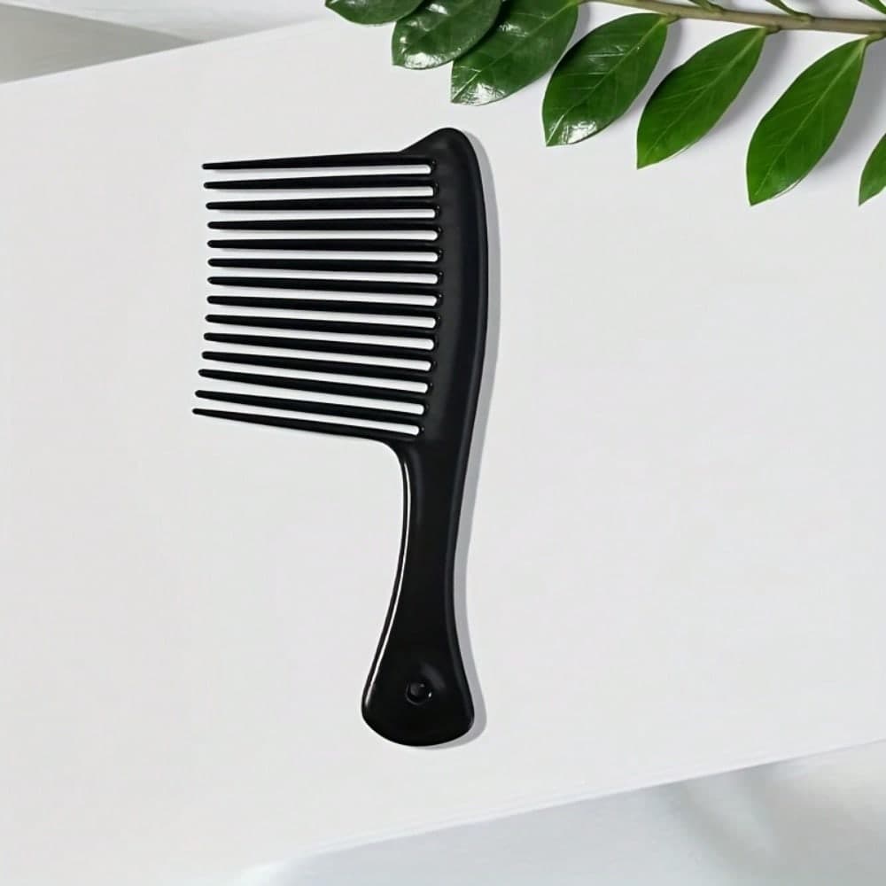 1pcs Large Wide Tooth Comb, Specially Designed For Home Hair Salons, With Curly Hair And Fluffy Styling, Anti-Static Hair Care Comb black