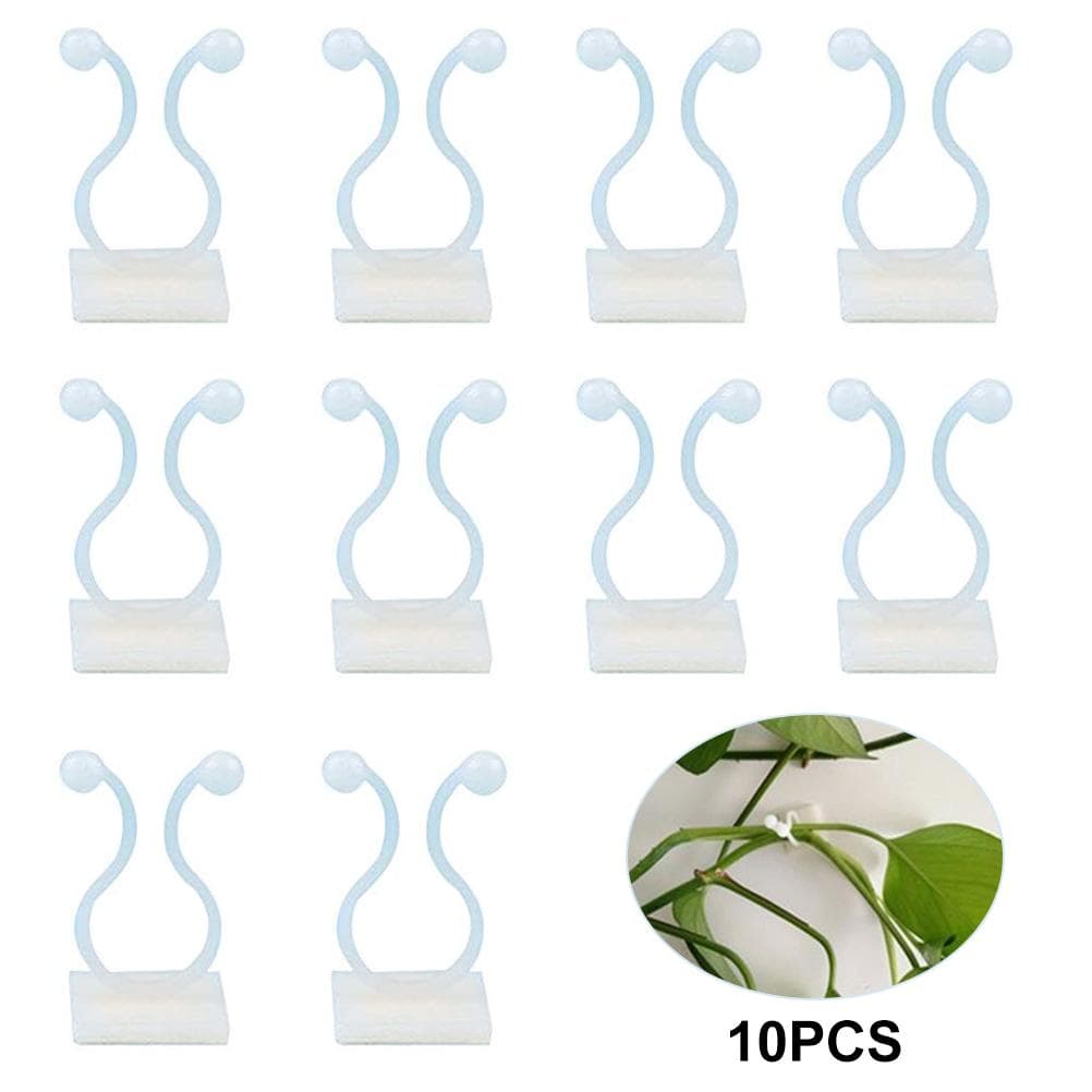 50Pcs Climbing Plant Fixture Clips Garden Vines Sticky Clips Wall Vines Fixed Holder white