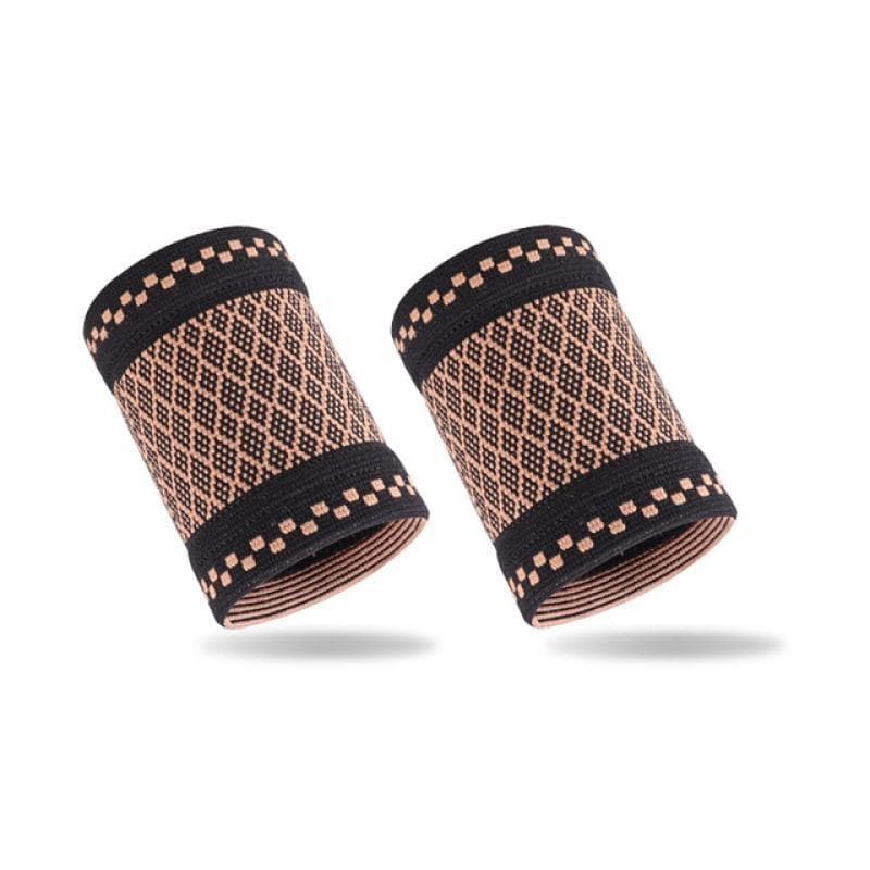 1Pair Copper Wrist Guard Professional Sports Fitness Wrist Brace Support Wrist Protector Elastic Knitted Compression Wristband L