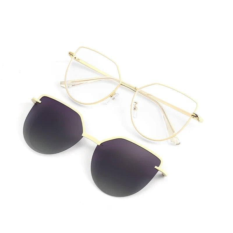 Cat Eye Flip on Sunglasses Women Anti Blue Light Glasses Magnetic Clip Fashion Computer Eyeglasses 7002
