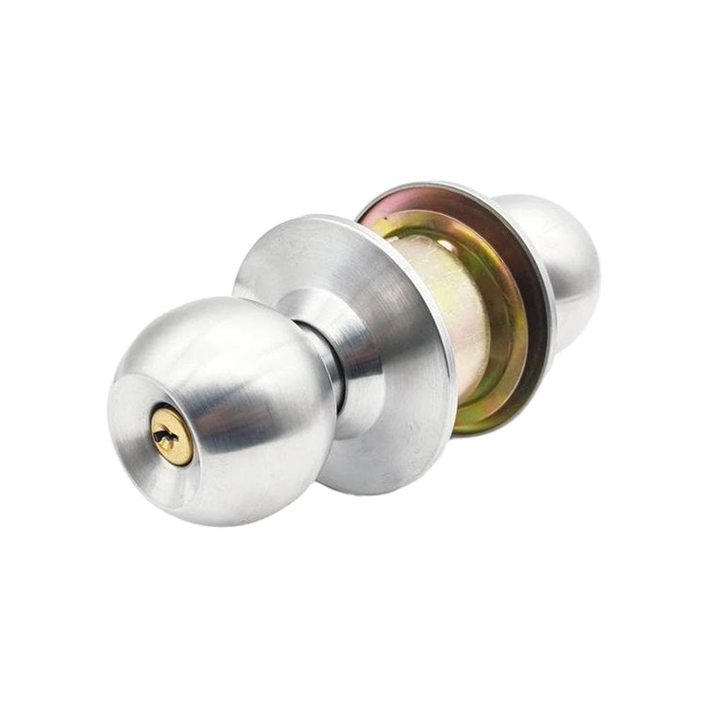 Door Knob with Lock Stainless Steel Front Door Lock Set Lightweight Wear-resistant for Bedroom silver