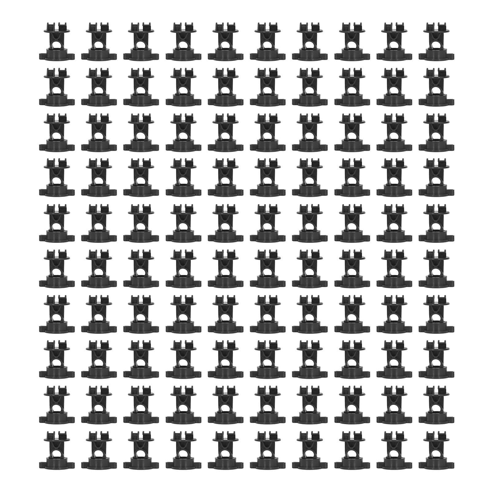 100pcs Insulator ABS 55mm Length 48mm Width Bolt Type Insulators for Electric Fence Agricultural black