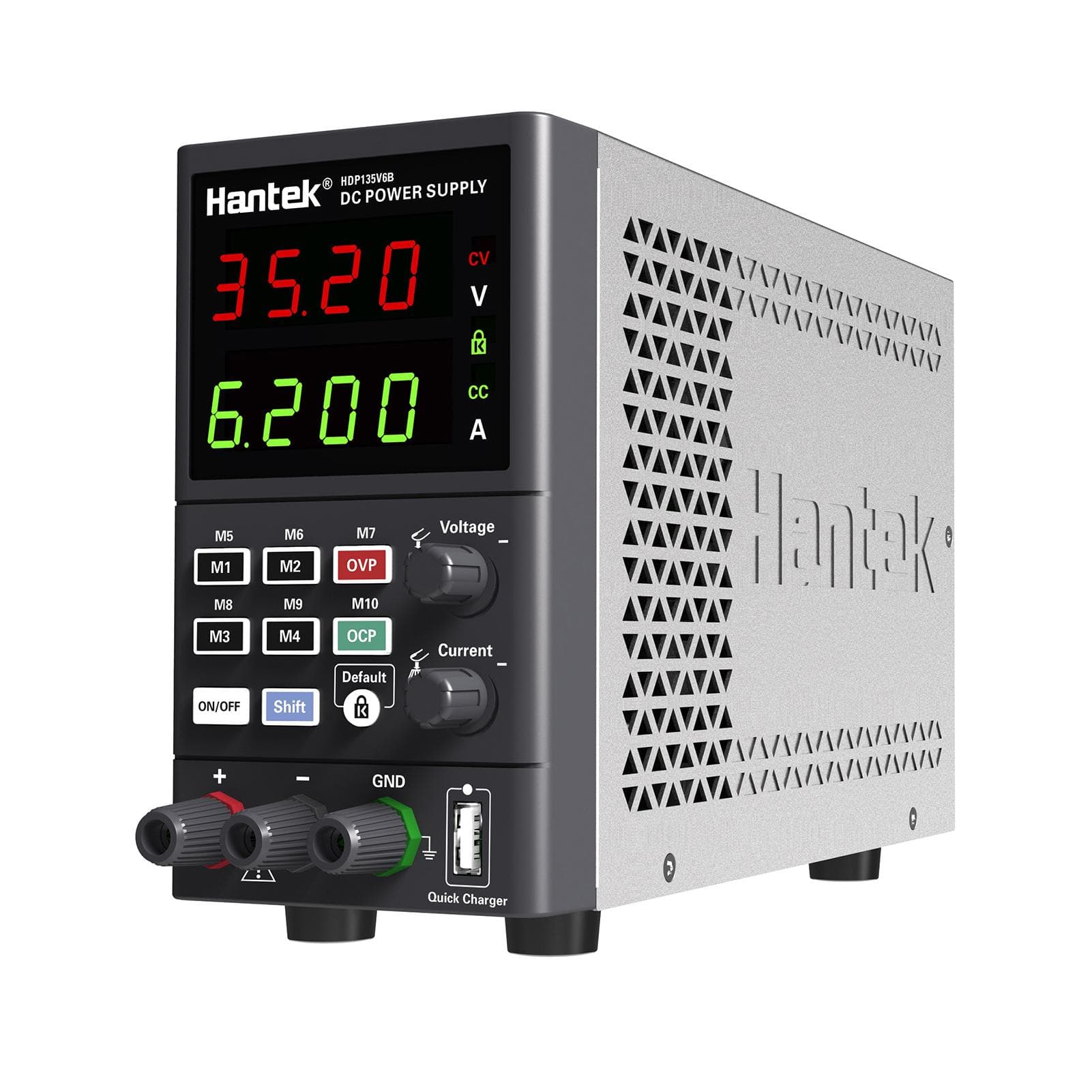 Hantek HDP135V6A Digital Bench DC Power Supply Variable 35V 6A Adjustable Switching Regulated Power US Plug grey