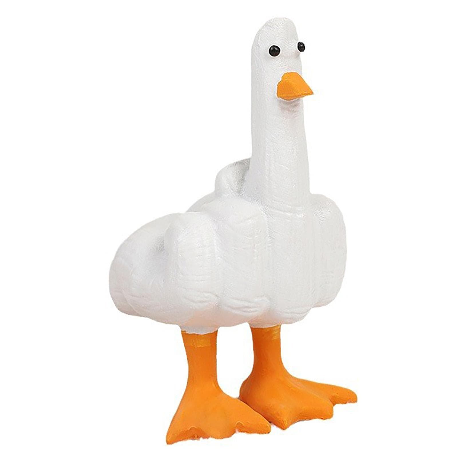 Middle Finger Duck Figurine Exquisite Hand Made Synthetic Resin Duck Statue Vibrant Funny Duck