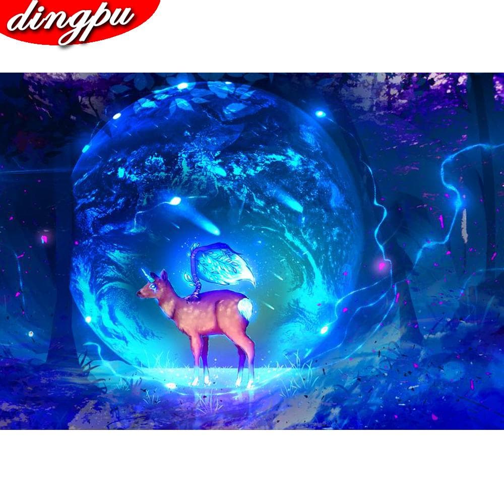DINGPU 5D Diamond Painting Cross Stitch Plum Blossom Full Round Embroidery Landscape Mosaic Decoration For Home 20X30CM