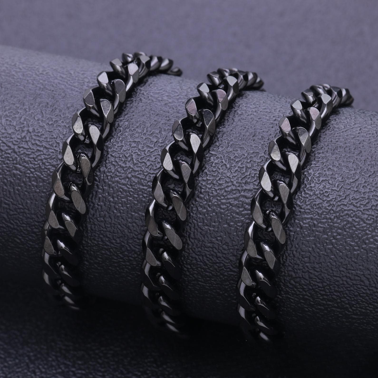 BLINGBAY Pendant Necklace New Cool Titanium Steel Necklace Miami Cuban Chain Male Hip Hop Chain Thick Chain No Fade Modern Jewelry Gift 9mm black