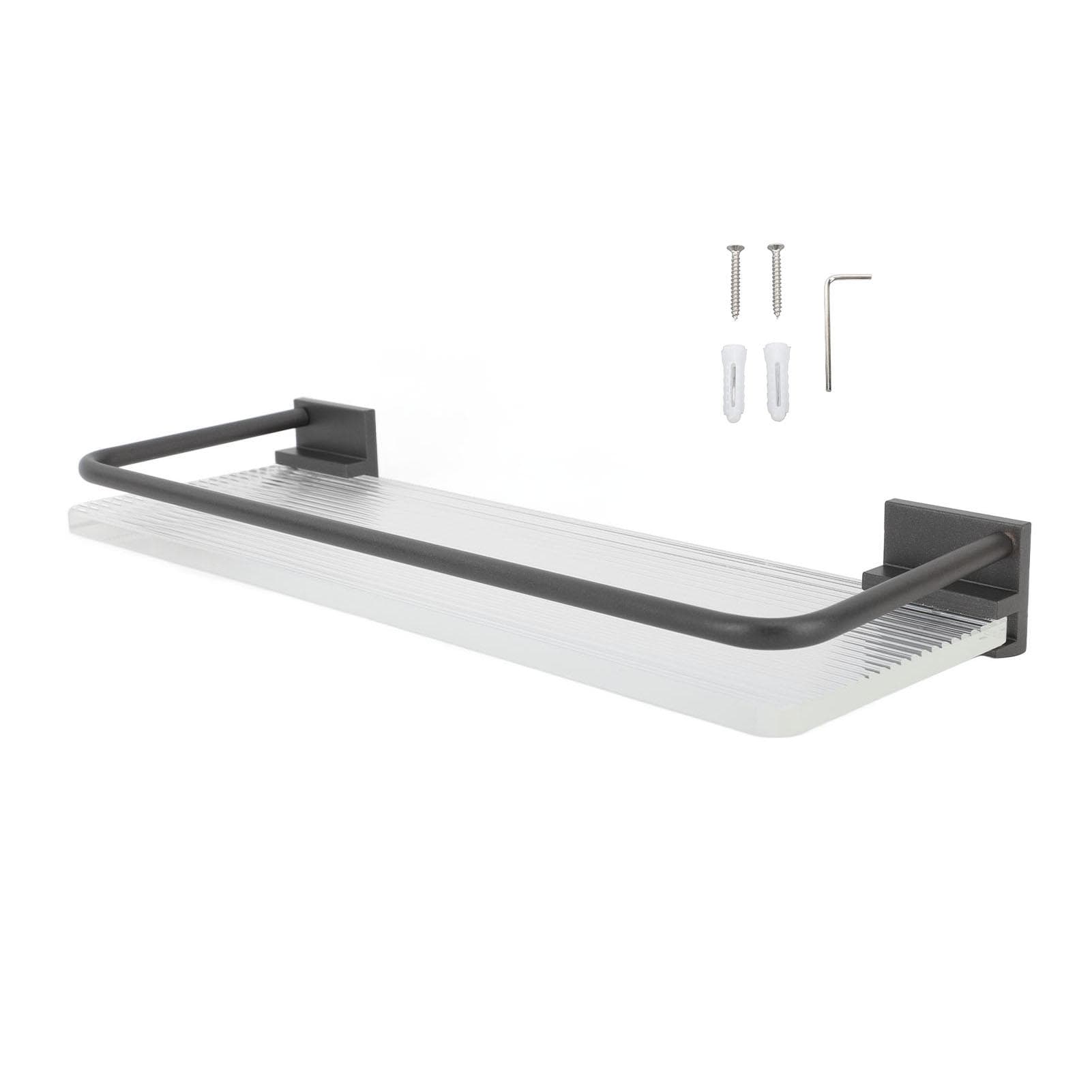 30cm Bathroom Wall Mounted Shelf Space Aluminum Acrylic Towel Rack Bathroom Storage Rack Grey gray