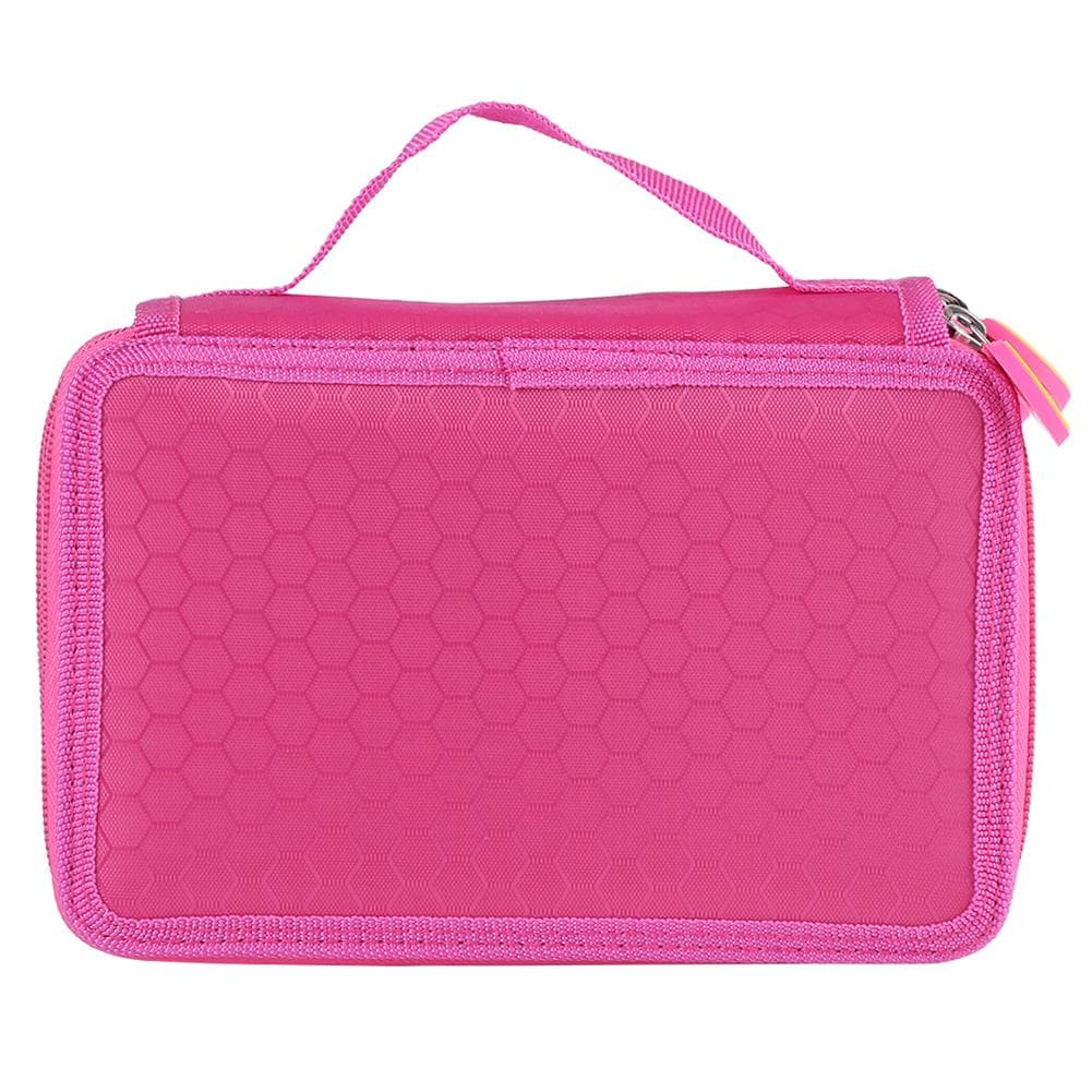 52 Slots Large Capacity Pencil Bag Pen Case Drawing Painting Storage Pouch (Pink)
