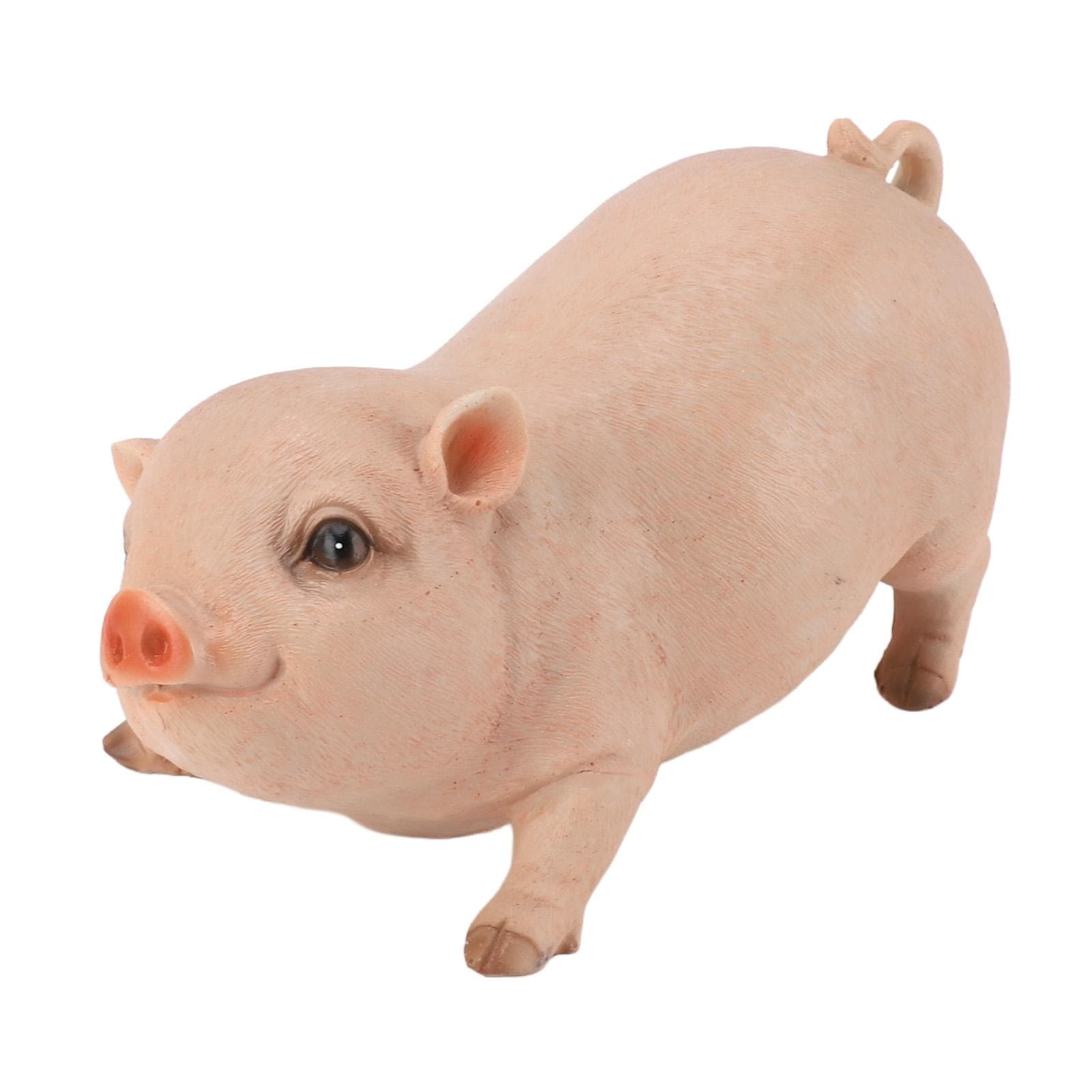 Pig Garden Statue 26CM Exquisite Lifelike Cute Pig Resin Figurine for Outdoor Indoor Decor Pink pink