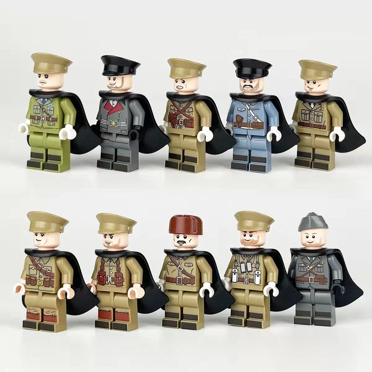 Military World War II Germany Officer Ww2 Army Soldier Minifigures Army Parts Bricks Model Building Kits Kids Education Toys 4.5cm