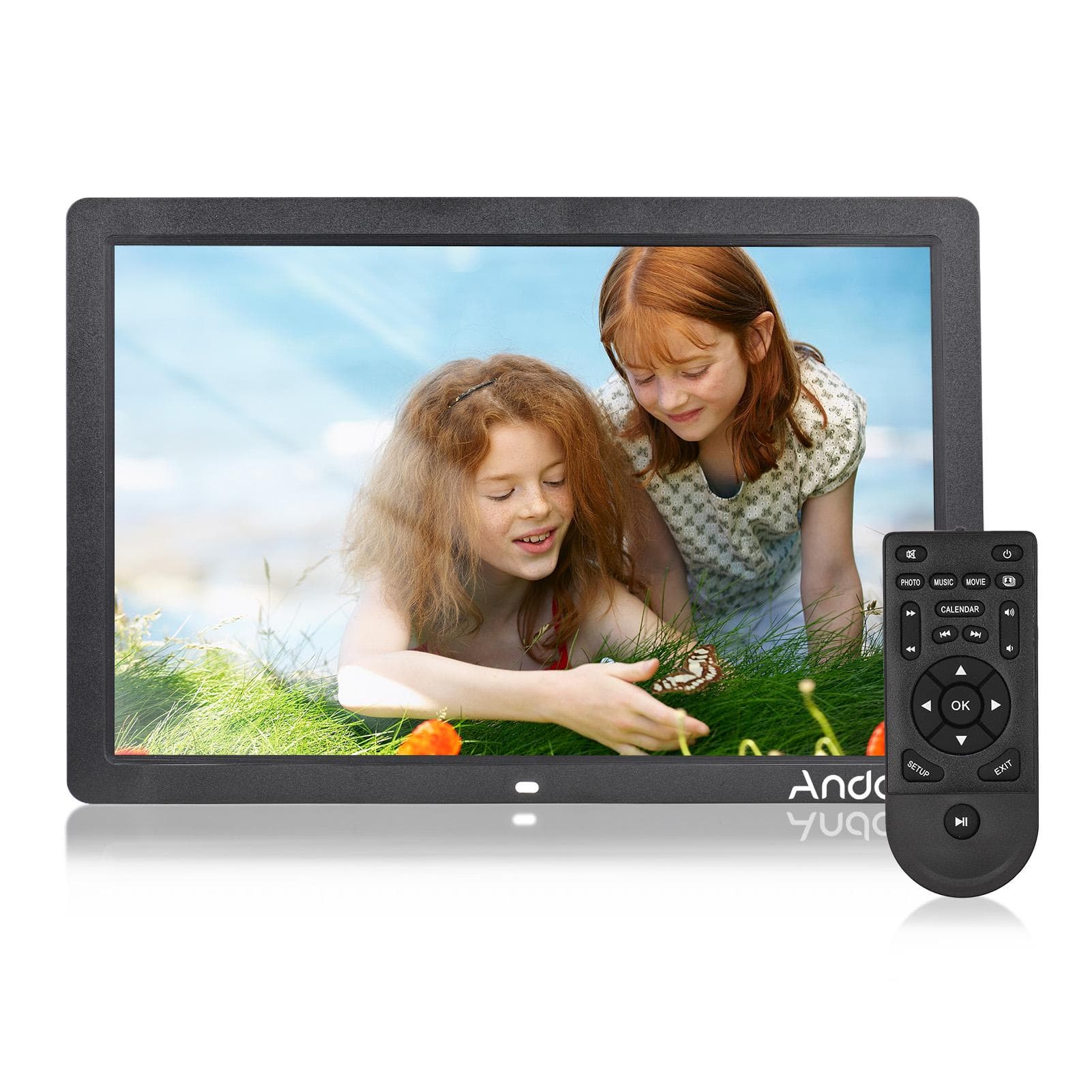 Andoer 17inch LED Digital Photo Frame 1080P High Resolution Electronic Picture Frame MP3 MP4 Video US Plug black