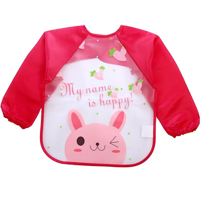 Waterproof Full Sleeve Bibs Children Apron Long Sleeve Feed Smock Bibs Kids Eating Breastplate Cloth