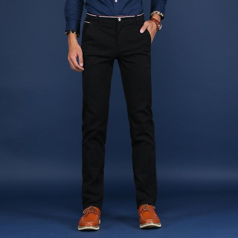 Men's Trousers Casual Business Uniforms Fashion Straight Pants 38 black