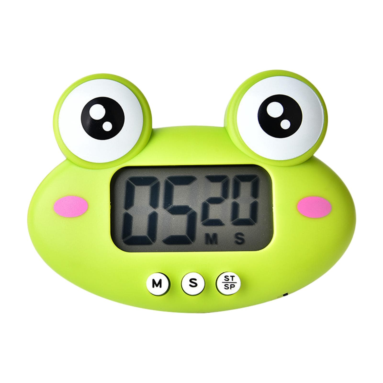 Digital Kitchen Timer Cute Animal Timer with Strong Magnet Back Stand Loud Alarm Large Screen Type 5 (Frog) green