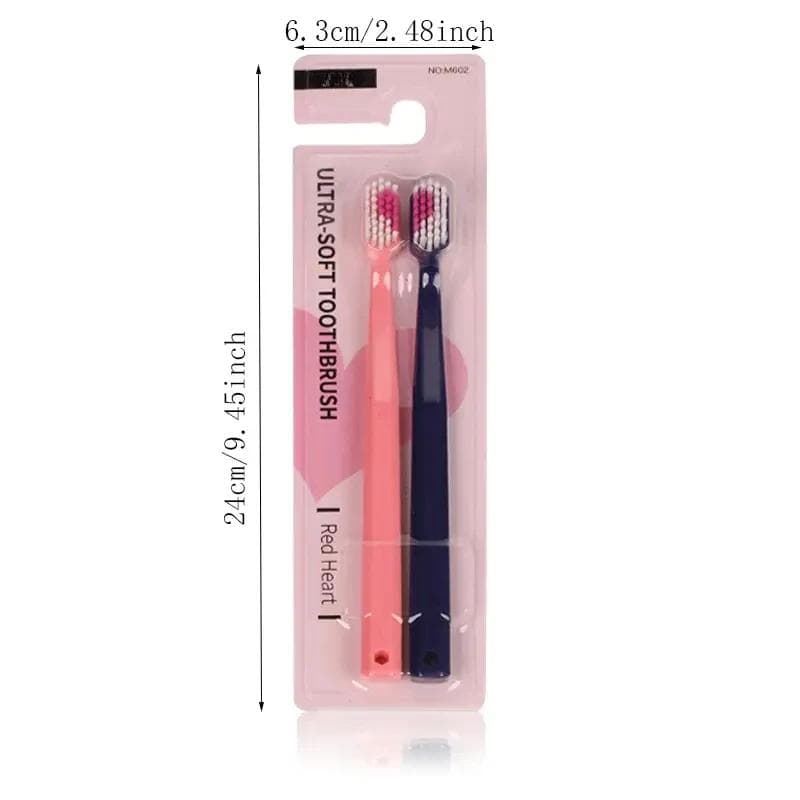 2Pcs/set Couple Toothbrush Heart Brush Teeth Romantic Soft Toothbrush Adults Toothbrush Couple's Wedding Gift 2pcs