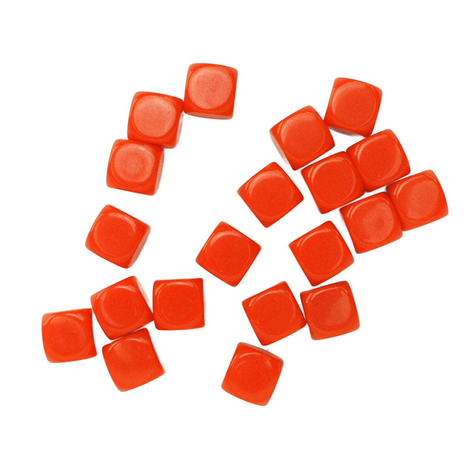 20pcs Dice Round Corner Blank Plastic 16mm Teaching Toys Dice for Board Games Party Green