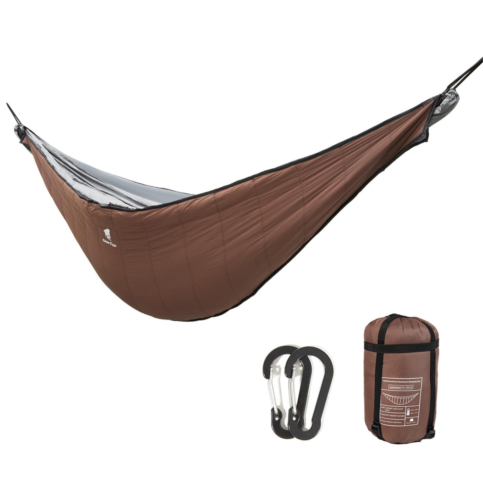Portable Hammock Underquilt Winter Cold Weather Warm Under Quilt for Outdoor Camping Hiking brown