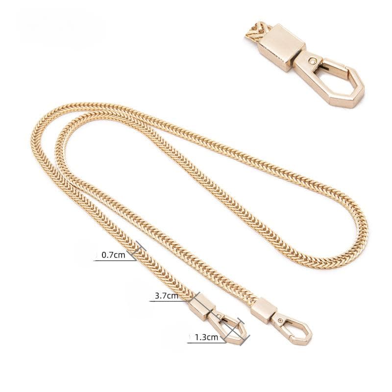 Purse Chain, Flat Bag Chain with Metal Buckles, Chain Purse Strap for DIY Purse, Wallet, Handbag, Shoulder Bag, Crossbody Bag Style 3