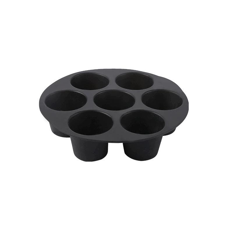 7 Holes Airfryer Silicone Pot Muffin Cake Cup Mold Baking Pan for Pastry Air Fryer Microwave Oven Baking Tray Kitchen Accessorie Small black