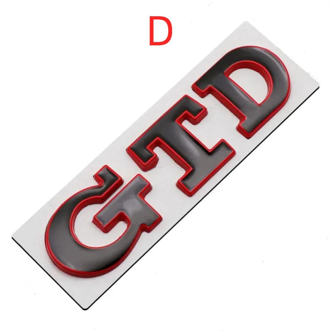 1PCES 3D Metal Car Front Grill GTD Logo Rear Trunk Golf  Emblem Badge For V/olkswagen V/W G/olf 4 5 6 7 7 MK4 MK5 MK6 MK7 MK8 Sticker D