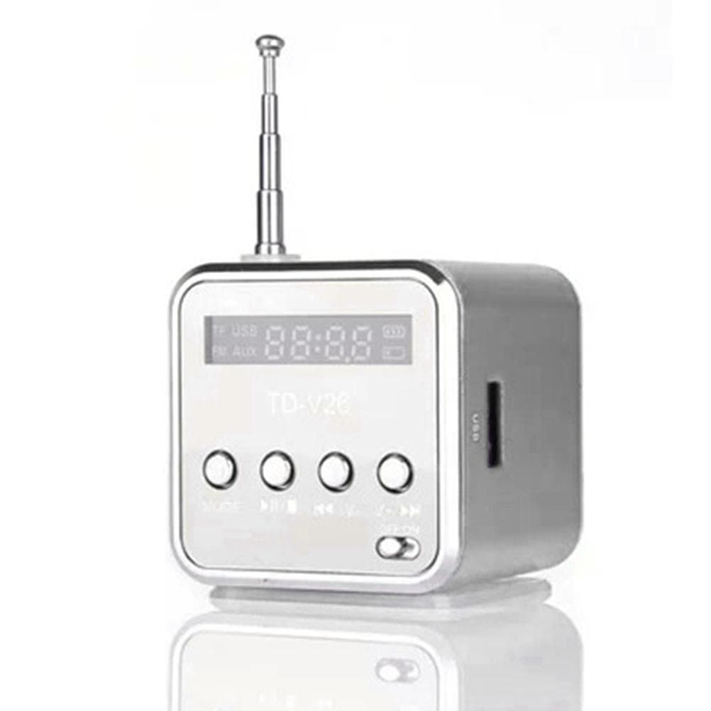 Portable TD V26 Digital Radio Speaker Mini FM Radio Receiver with LCD Stereo Speaker Support Micro blue