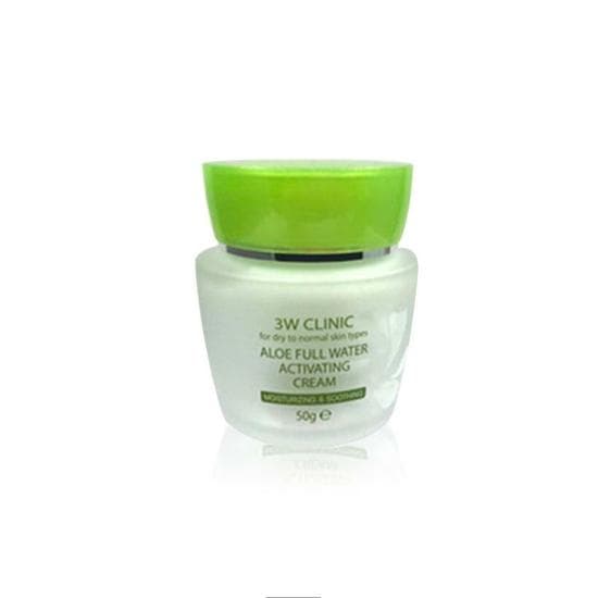 3W CLINIC Aloe Full Water Activating Cream 50g (3 Options) #1pcs