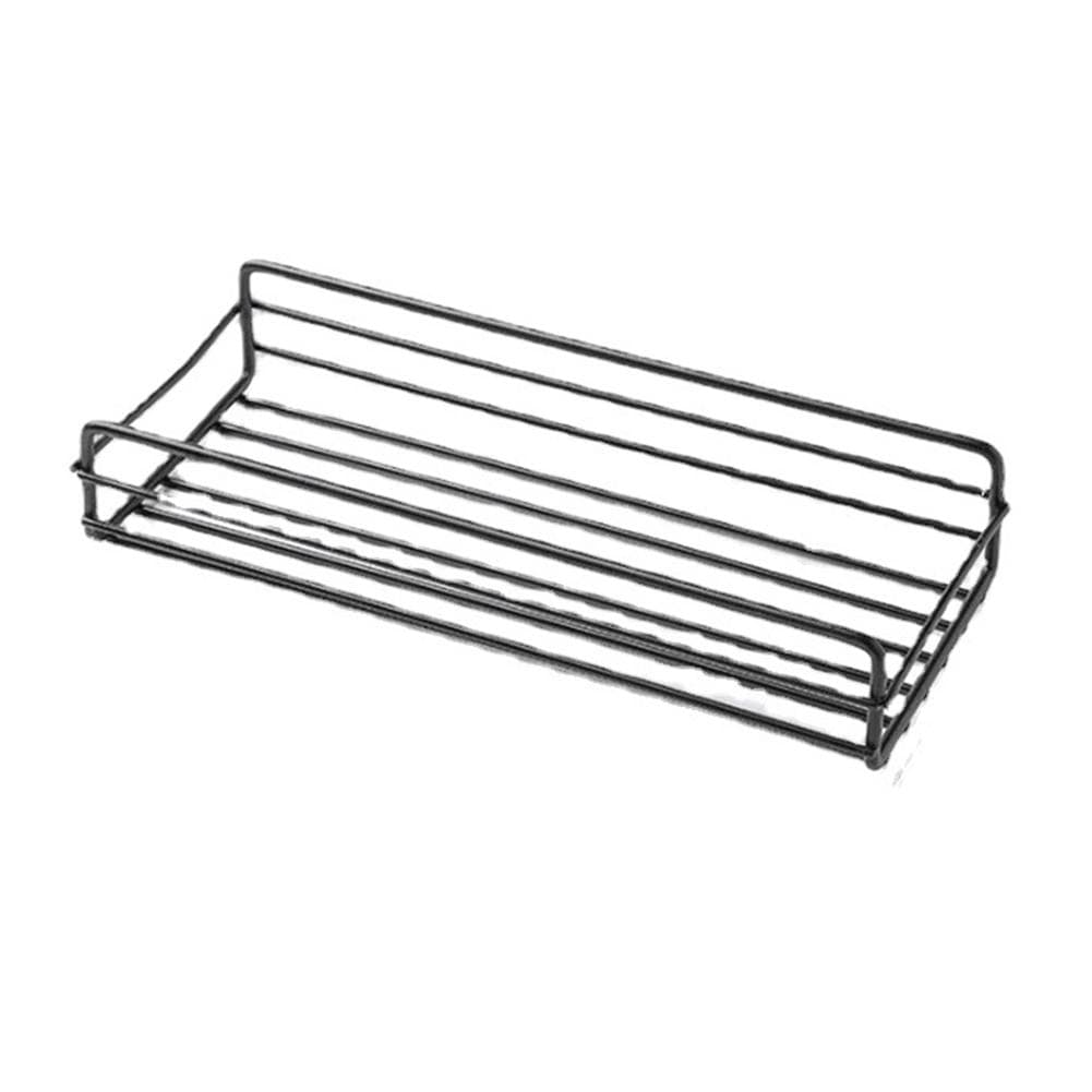 Anti-swing Corner Iron Shower Caddy Basket Shelf with 2 Hooks, No Drilling Traceless Strong rectangle black