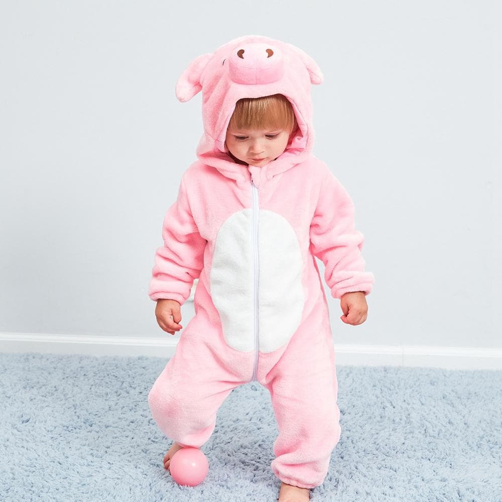 Baby Cartoon Romper Newborn Hooded Infant Clothing Boys Girls Pajamas Animal Onesie Jumpsuit Panda Costumes Flannel Baby Rompers 18-24m
