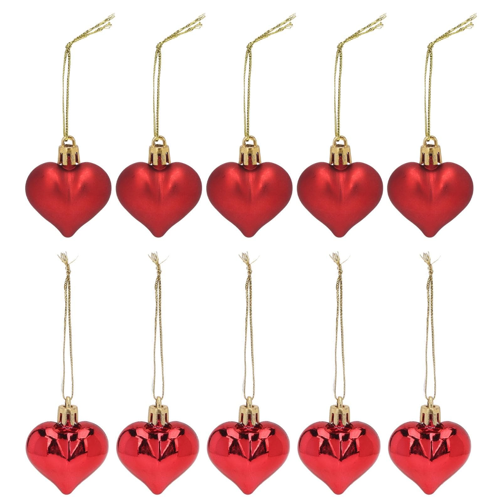 24 Pcs Christmas Love Pendant Balls Heart Shape Plastic Detachable Hook Rope Rounded Edges Hanging