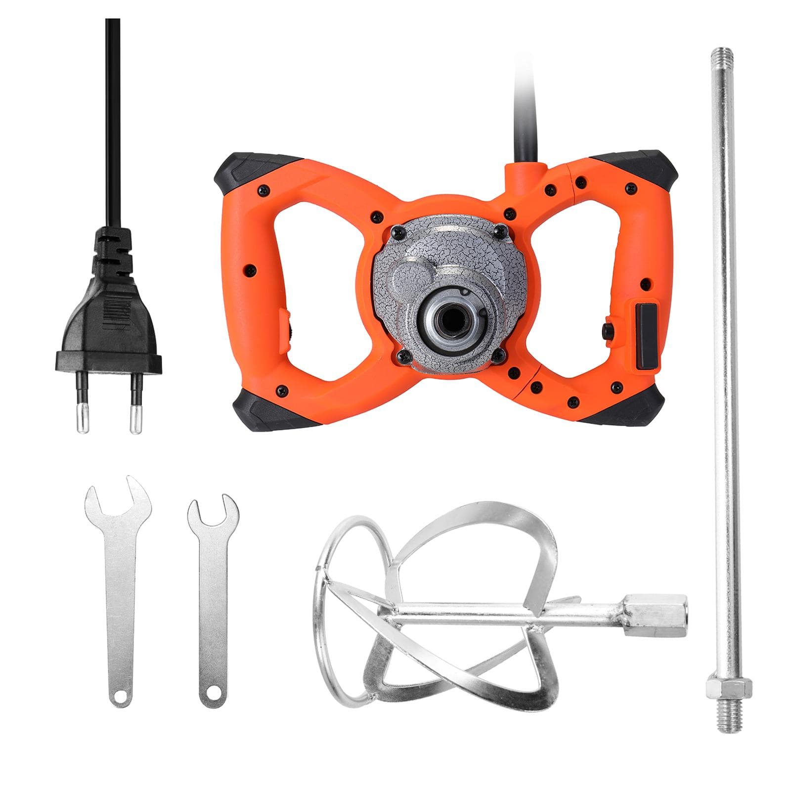 KKMOON 2300W Industrial Grade Mixer 6 Gear Adjustable Speed Handheld Paint Cement Plaster Mortar orange