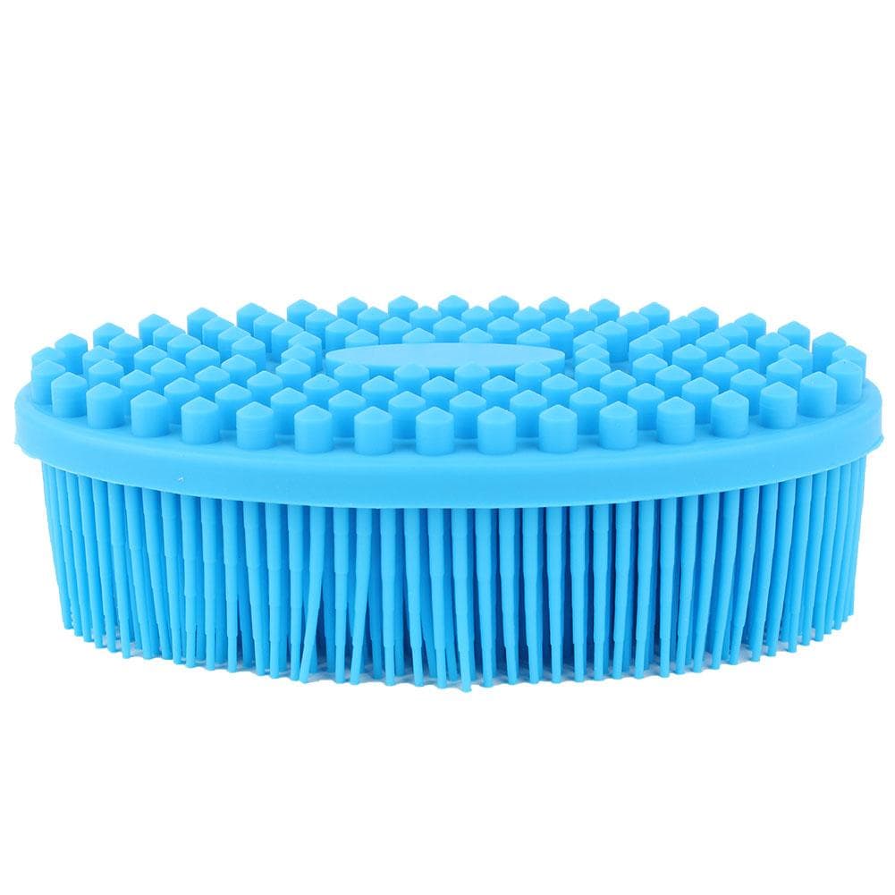 Silicone Baby Sensory Brush Massage Bath Tactility Training Brush Head Hair Washer Comb(Blue)