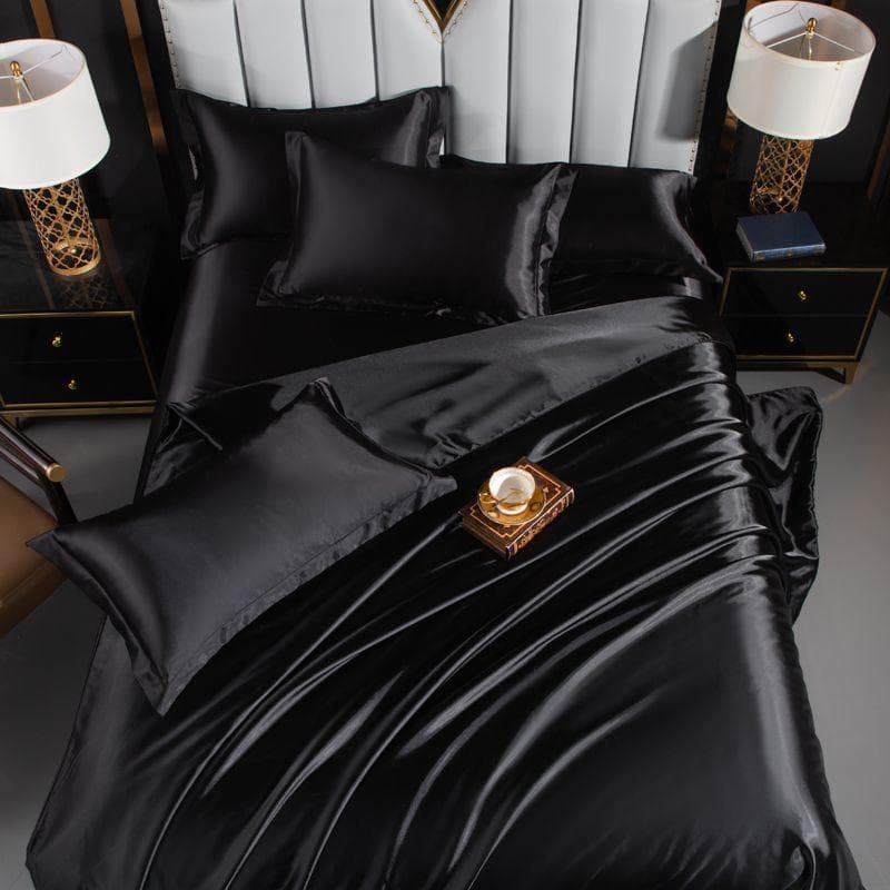 High End Home Emulation Silk Satin Bedding Set Luxury Single Double Duvet Cover Set High Quality King Queen Size Bedding Sets 150x200cm 3pcs set