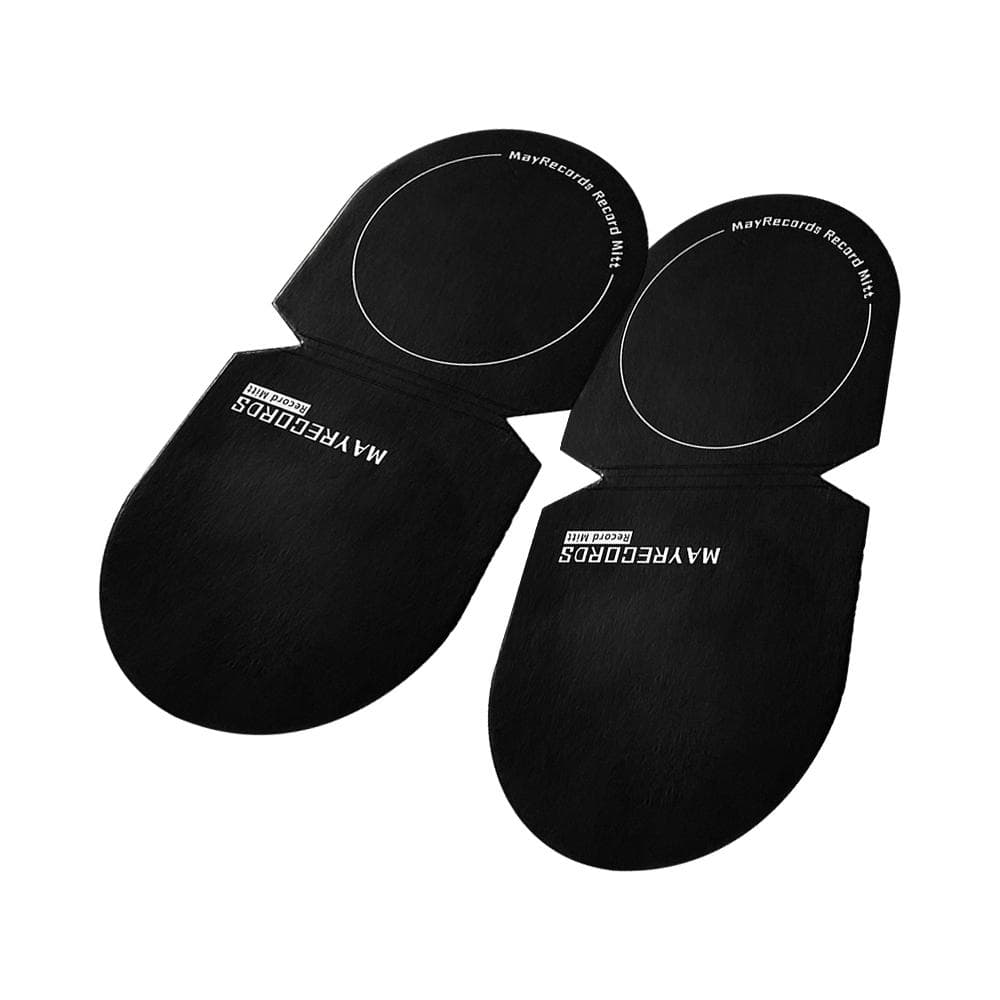 2pcs Record Cleaner Handler Mitt Black Vinyl Record Clip Disc Cleaning Protection Pad Lightweight 2pcs black