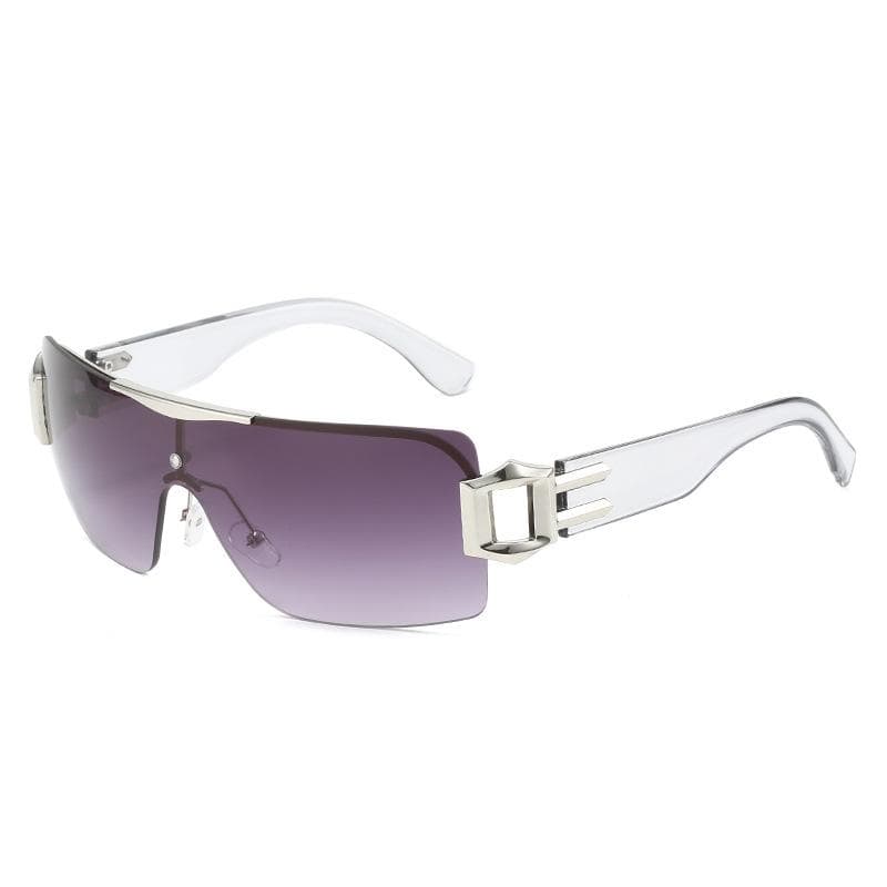 Trendy Punk Y2K Sunglasses for Women Men UV400 Wrap Around Sun Glasses Shades Eyewear Fashion Goggles as picture