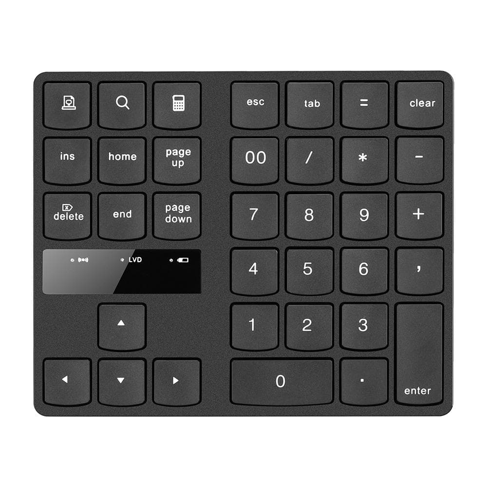 2.4G Wireless Numeric Keyboard Portable 35 Keys Financial Accounting Office Keyboard Built-in black