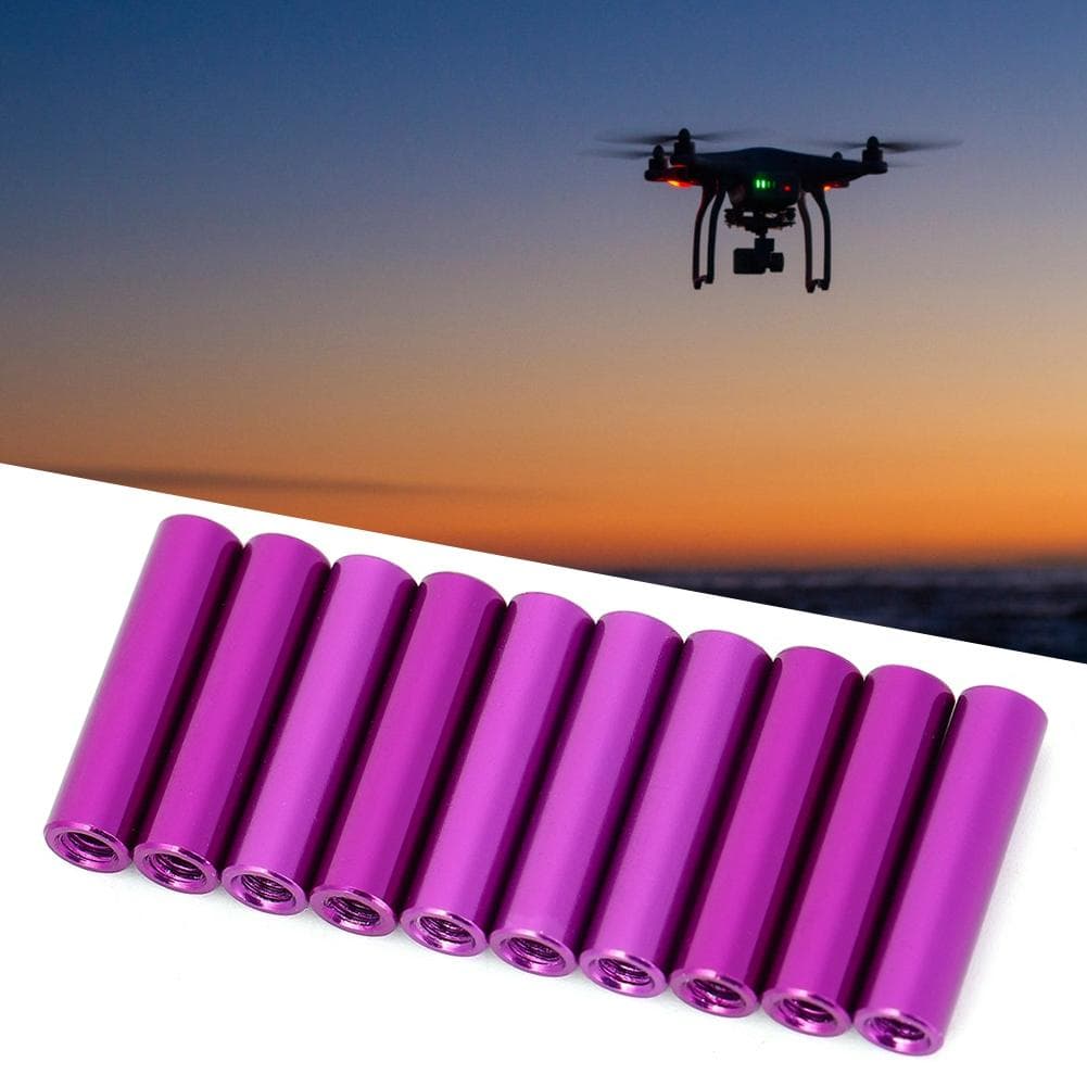 10Pcs M3x20 Round Aluminum Standoff Column Spacer Stud Fastener Rods Purple