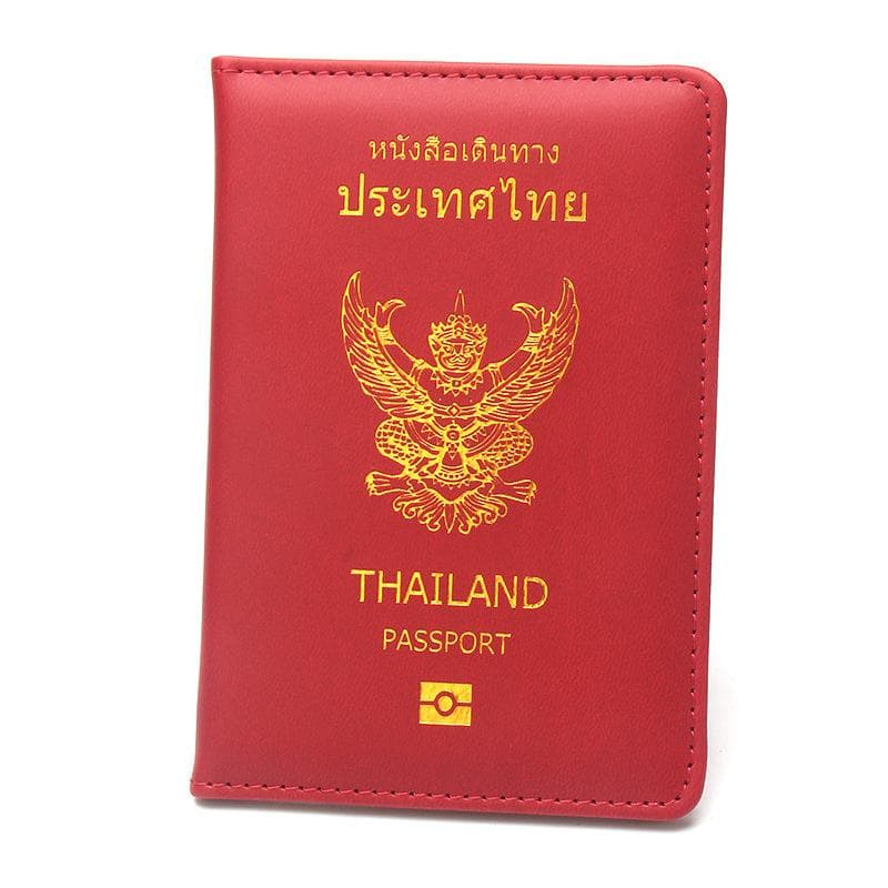 1Pc Thailand Passport Cover Pu Leather Protection Passport Wallets Travel Document Holder For Thailand red